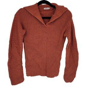 Max & co trends womens Medium orange ribbed knit long sleeve sweater cotton